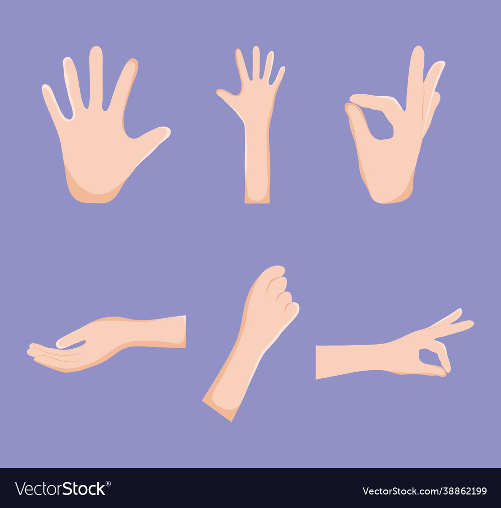 Human hands set Royalty Free Vector Image - VectorStock