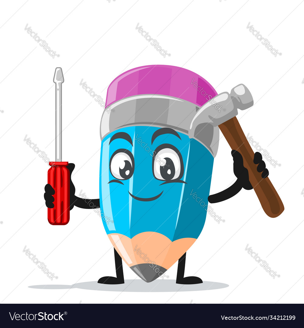 Mascot Or Pencil Character Royalty Free Vector Image Mascot Or Pencil Character Royalty Free Vector Image