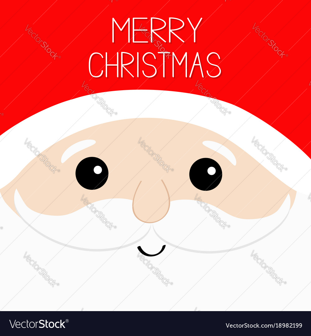 Merry christmas santa claus big head face red hat