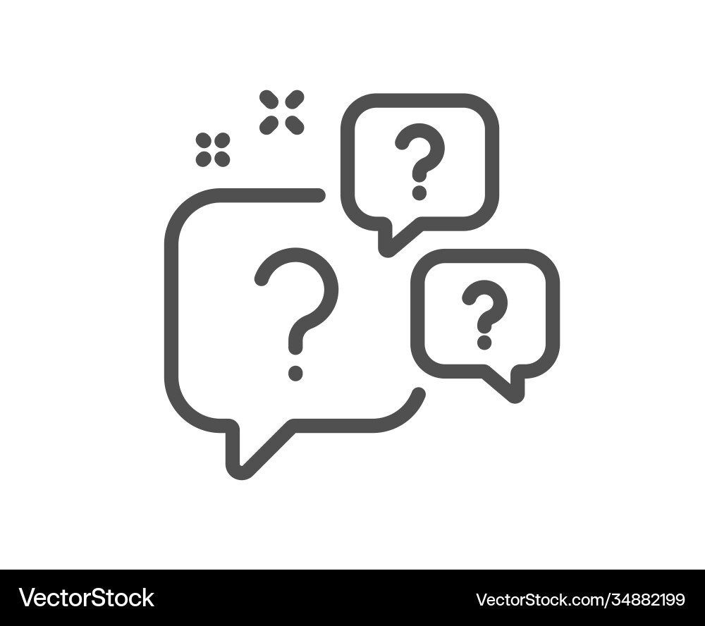Question bubbles line icon ask help sign Vector Image