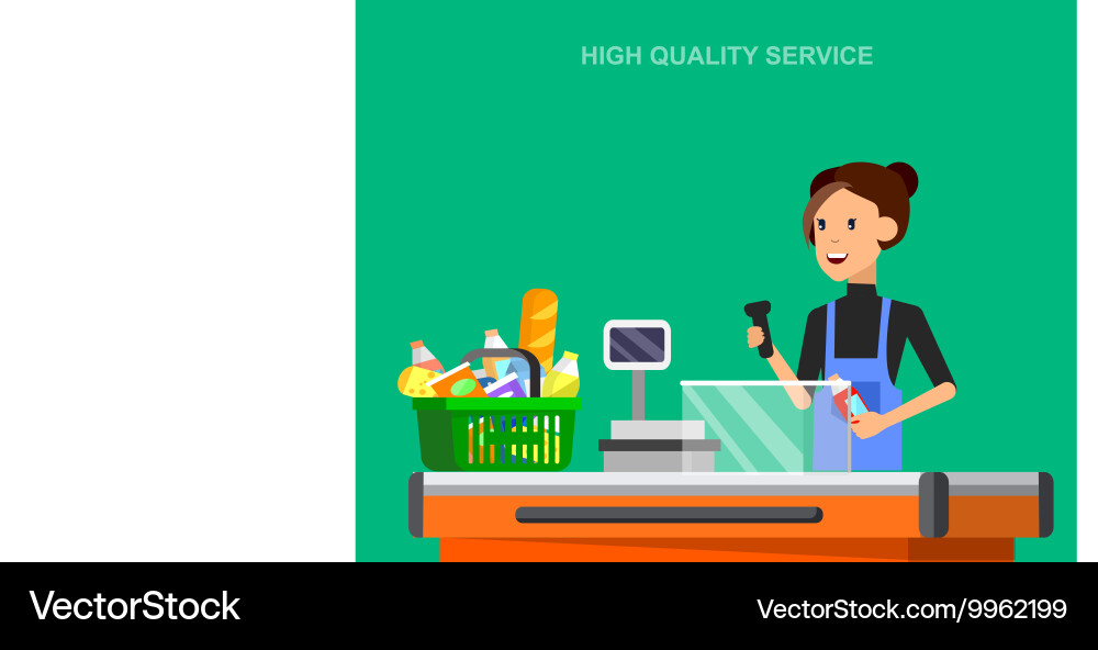 Shop supermarket flat Royalty Free Vector Image