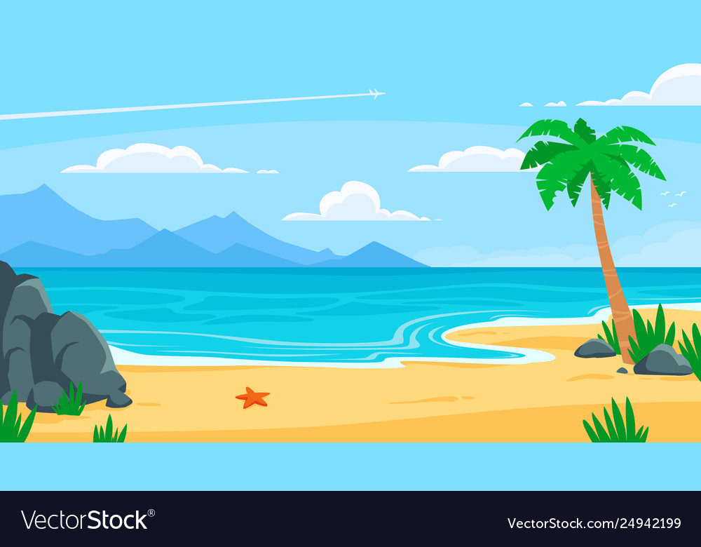 Summer Time In Beach Sea Shore With Realistic Objects. Vector Illustration  Royalty Free SVG, Cliparts, Vetores, e Ilustrações Stock. Image 37730977.