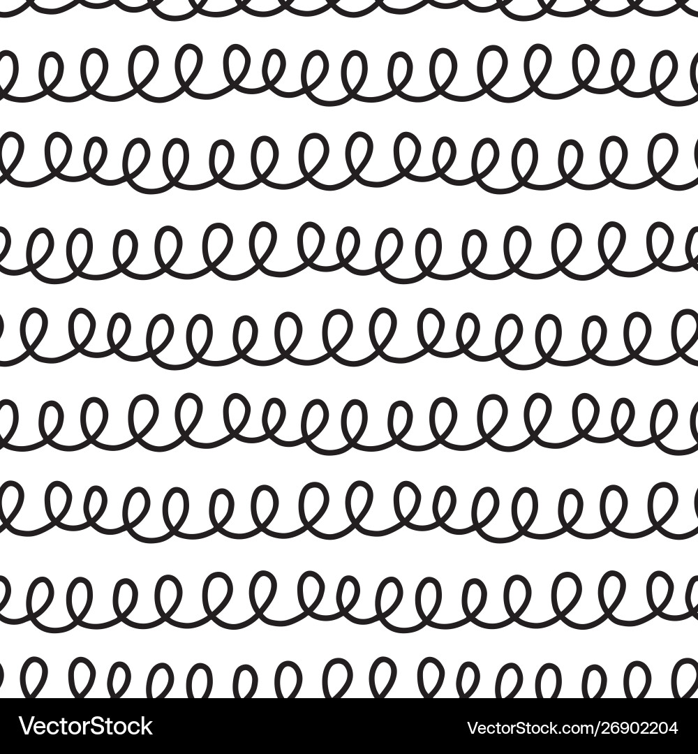 Black doodles seamless pattern hand drawn Vector Image