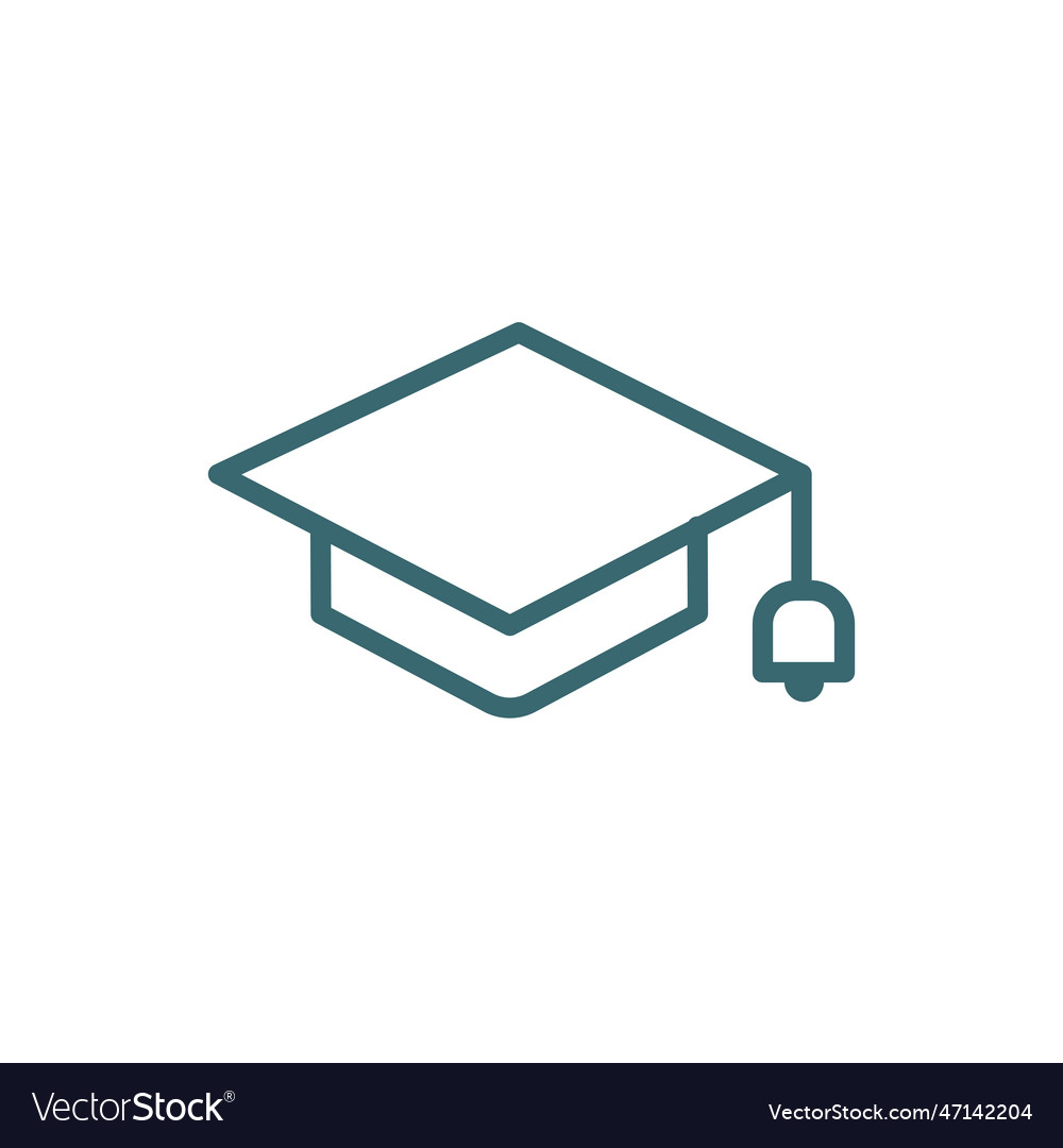 Graduation Mortarboard Icon Thin Line Royalty Free Vector