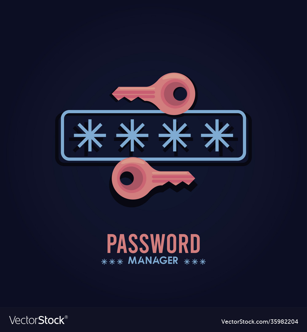 Password manager theme with keys and cypher Vector Image