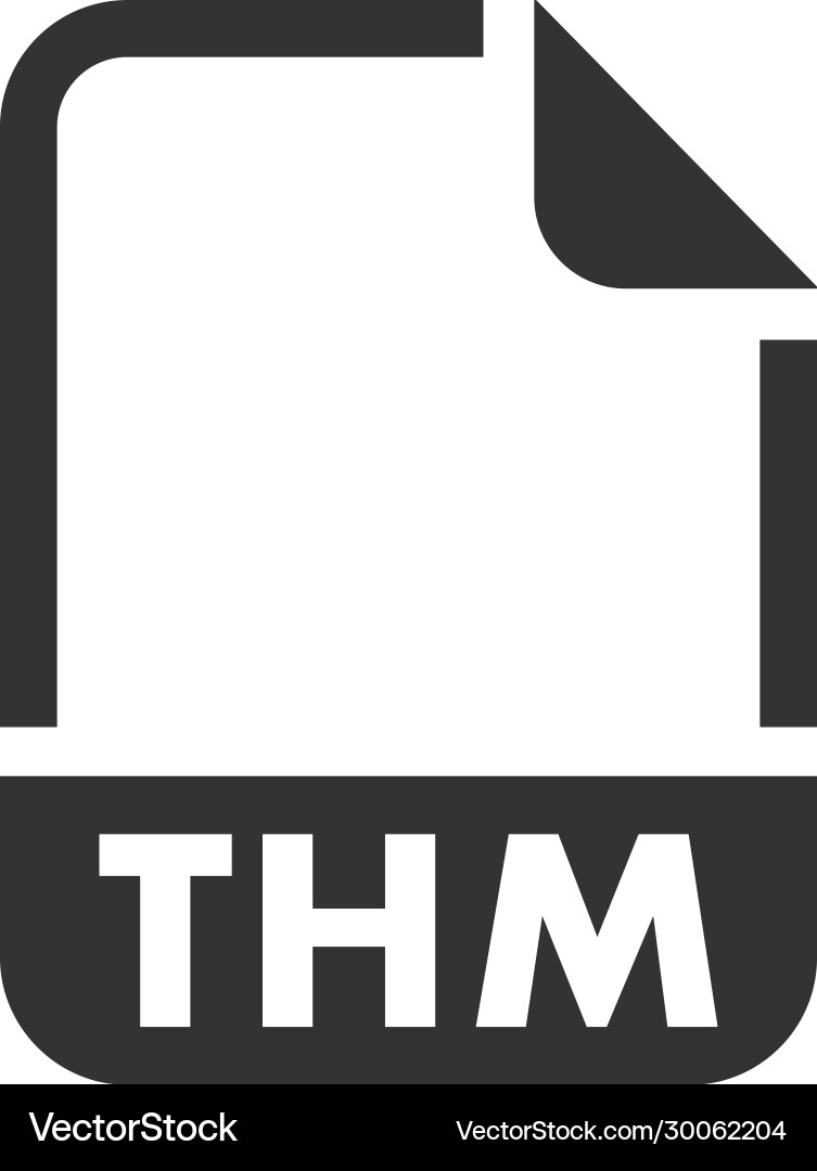 Thm file format icon Royalty Free Vector Image