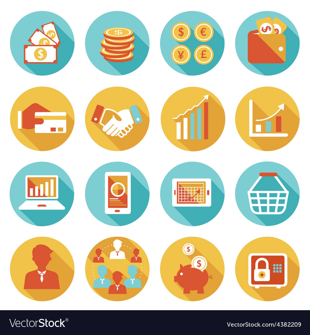 Business And E Commerce Icons Set Royalty Free Vector Image