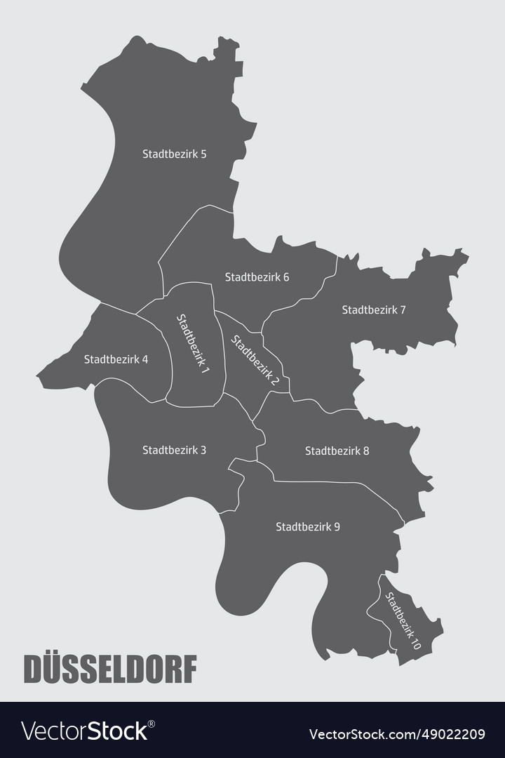 Dusseldorf city administrative map Royalty Free Vector Image