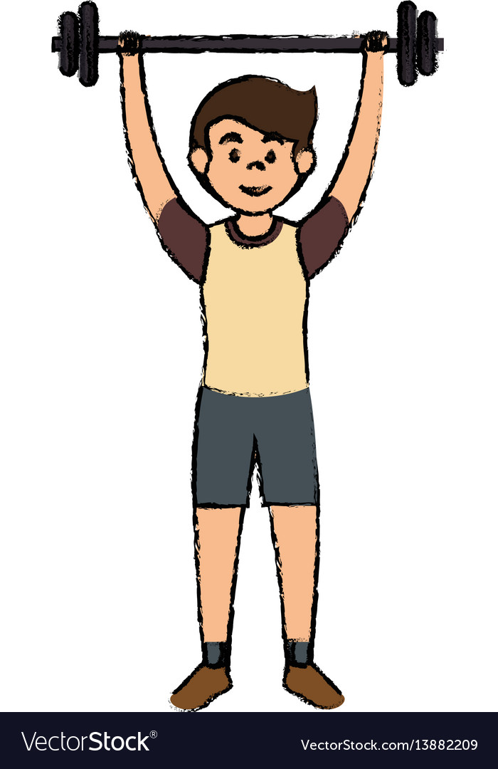 Man athlete weight lifting avatar character Vector Image