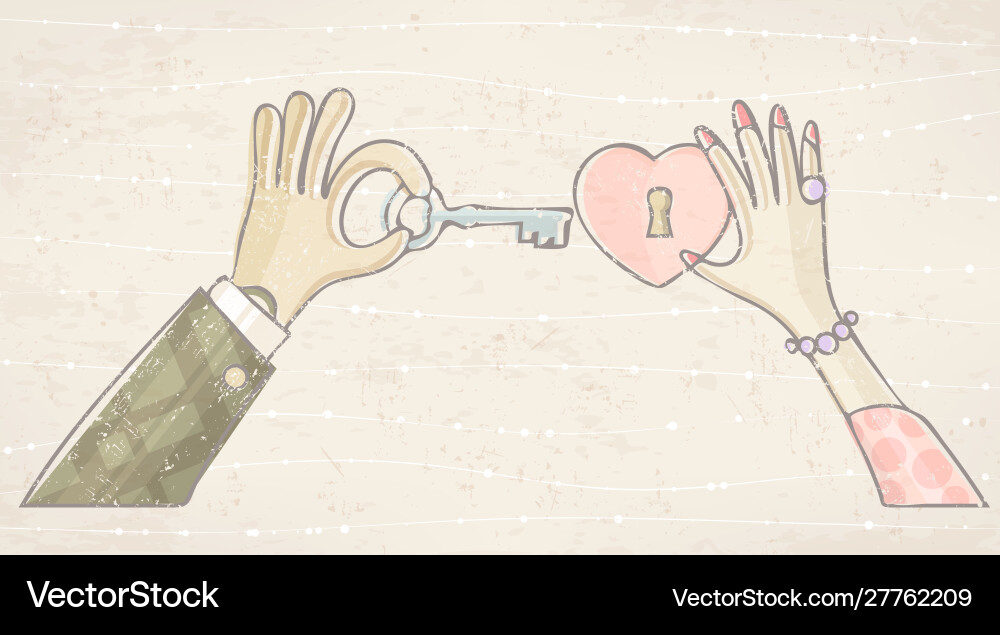 Mens hand with key Royalty Free Vector Image - VectorStock