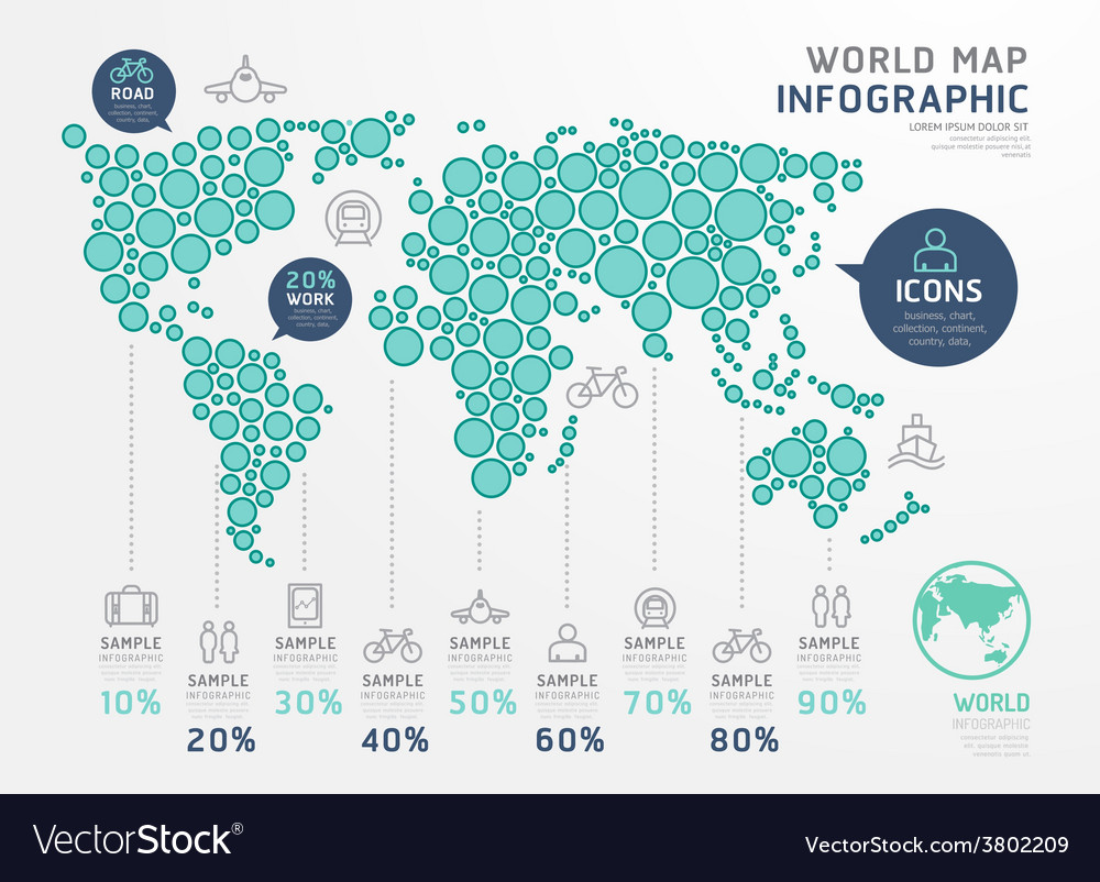 Modern design elements world infographic template Vector Image