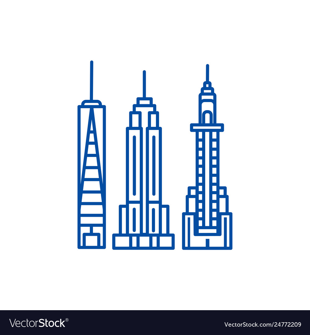 New york skyline line icon concept york Royalty Free Vector