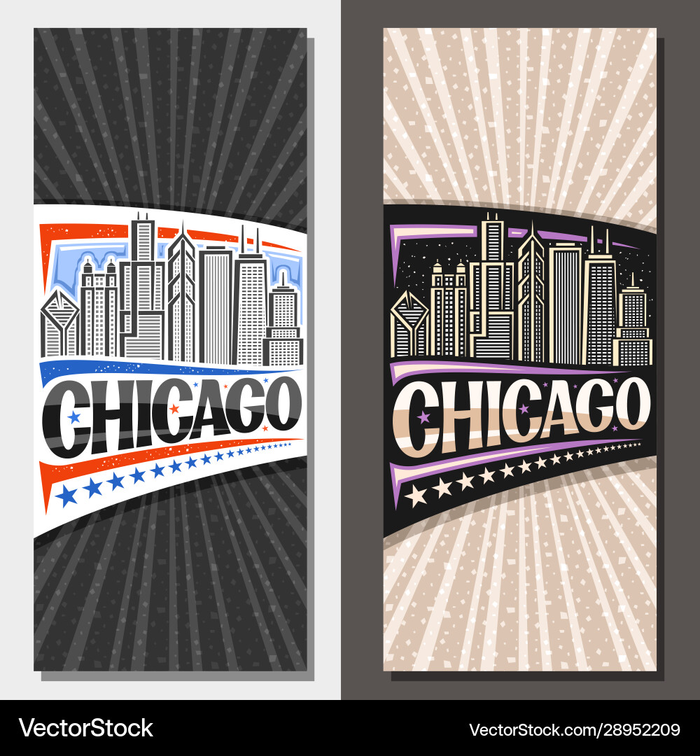 Vertical layouts for chicago Royalty Free Vector Image