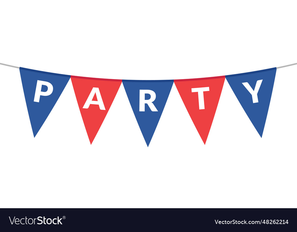 Bunting party banner flag streamer Royalty Free Vector Image