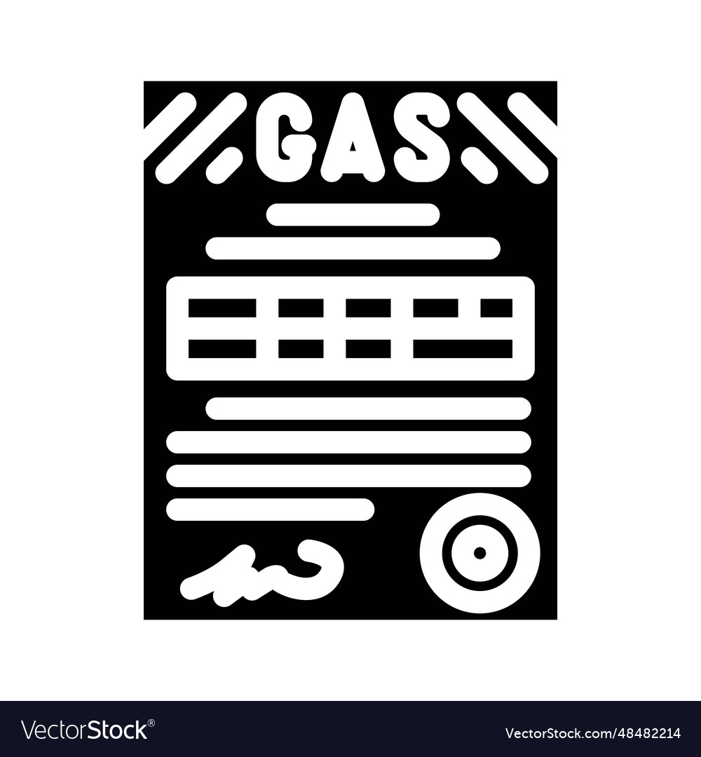 Contract gas service glyph icon Royalty Free Vector Image