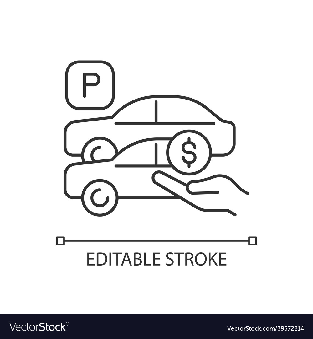 Free parking spots linear icon Royalty Free Vector Image