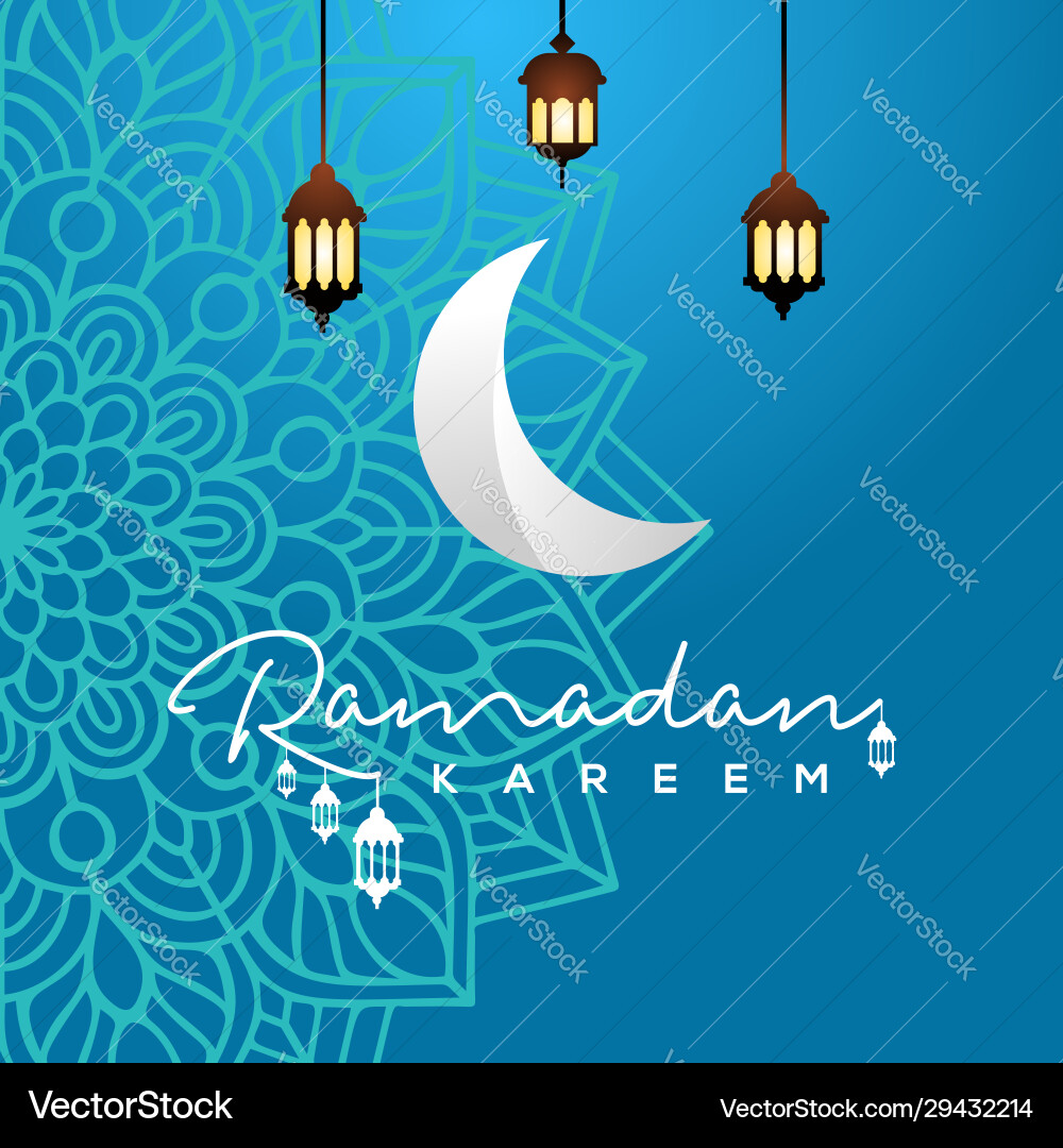 Ramadan Kareem Design For Banner Or Background Vector Image