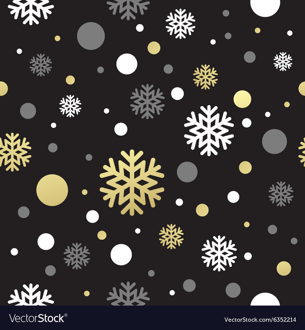 Seamless Black Christmas Wallpaper With White And Vector Image Seamless Black Christmas Wallpaper With White And Vector Image