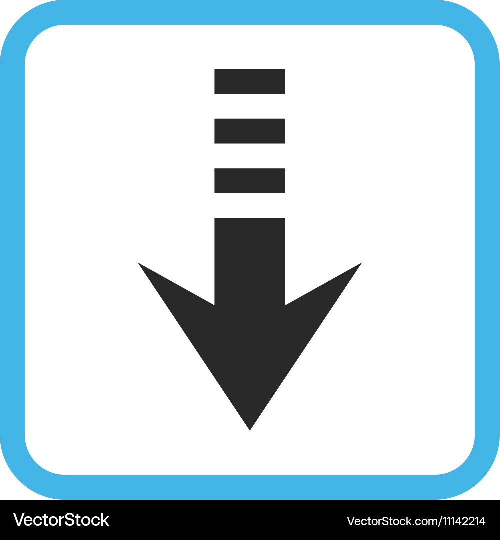 Send down icon in a frame Royalty Free Vector Image