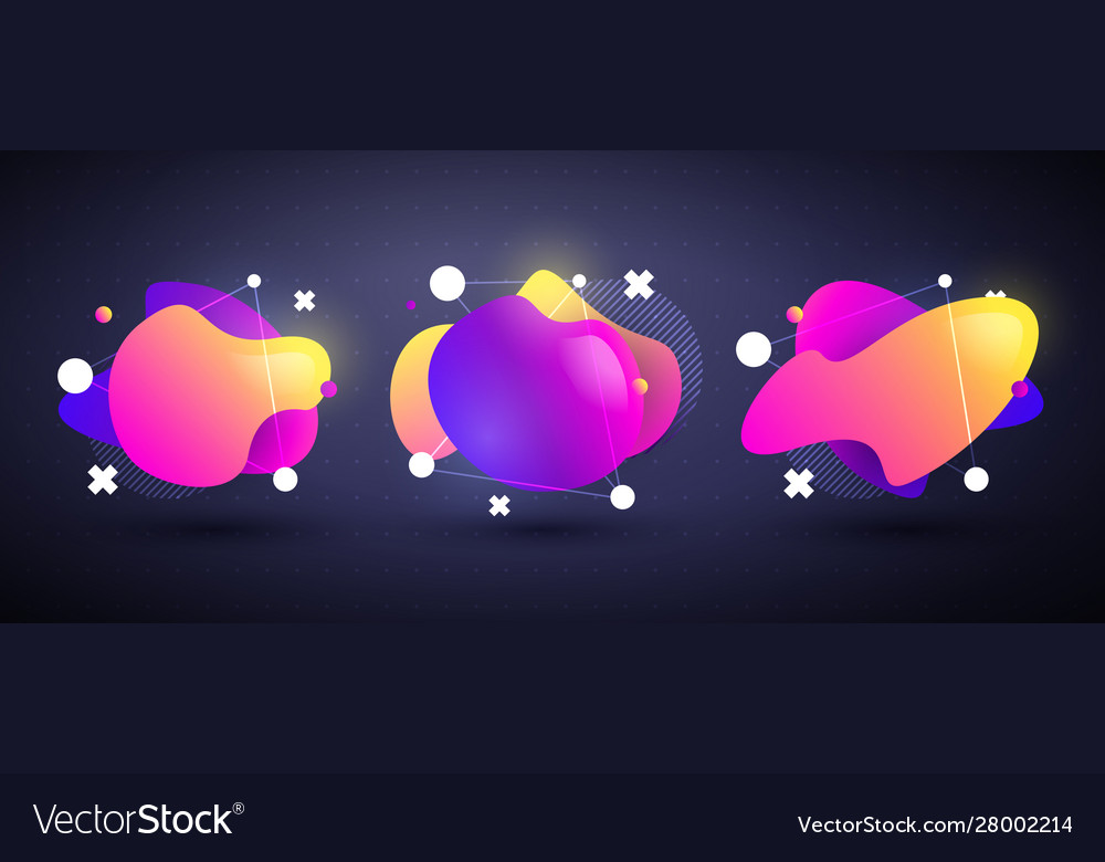 Set abstract modern flowing liquid shapes vector image Set abstract modern flowing liquid shapes