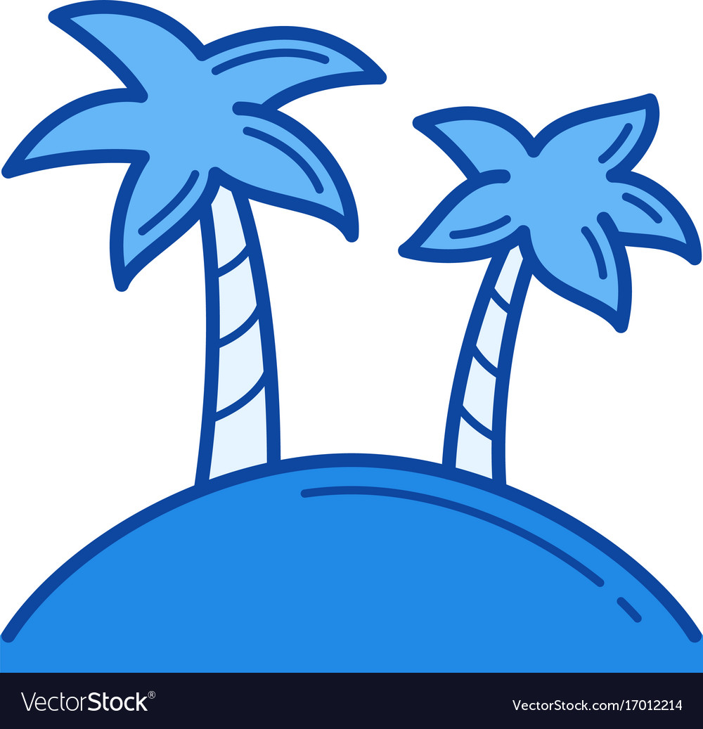 Tropical island line icon Royalty Free Vector Image