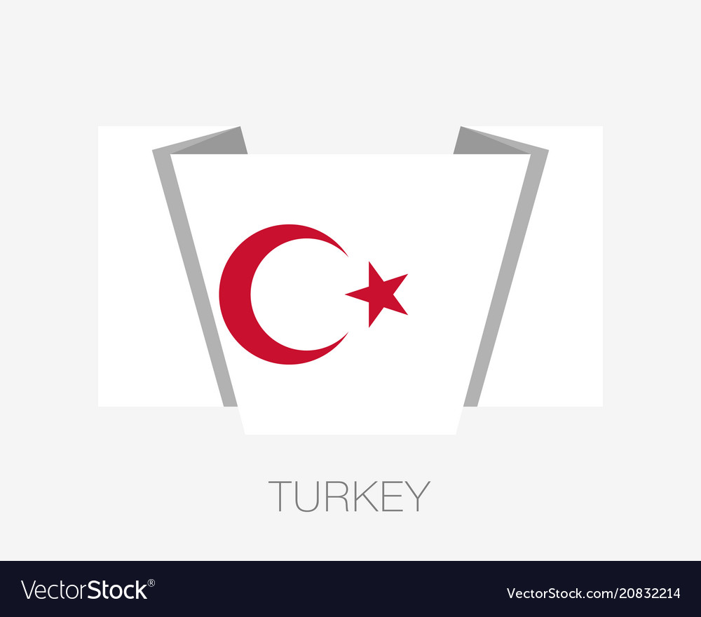 White turkish flag with red crescent and star