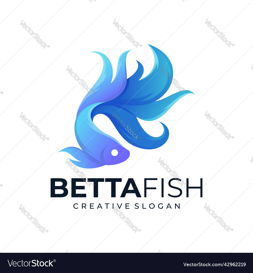 Betta fish logo design template Royalty Free Vector Image