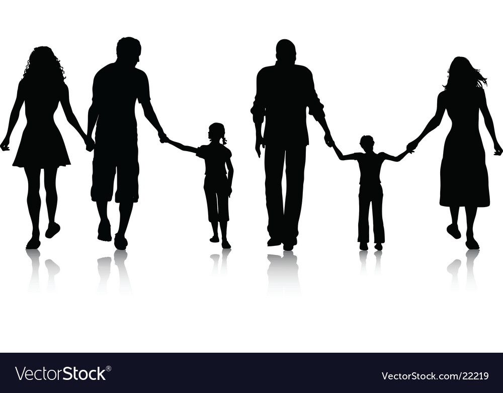 Download Family silhouette Royalty Free Vector Image - VectorStock