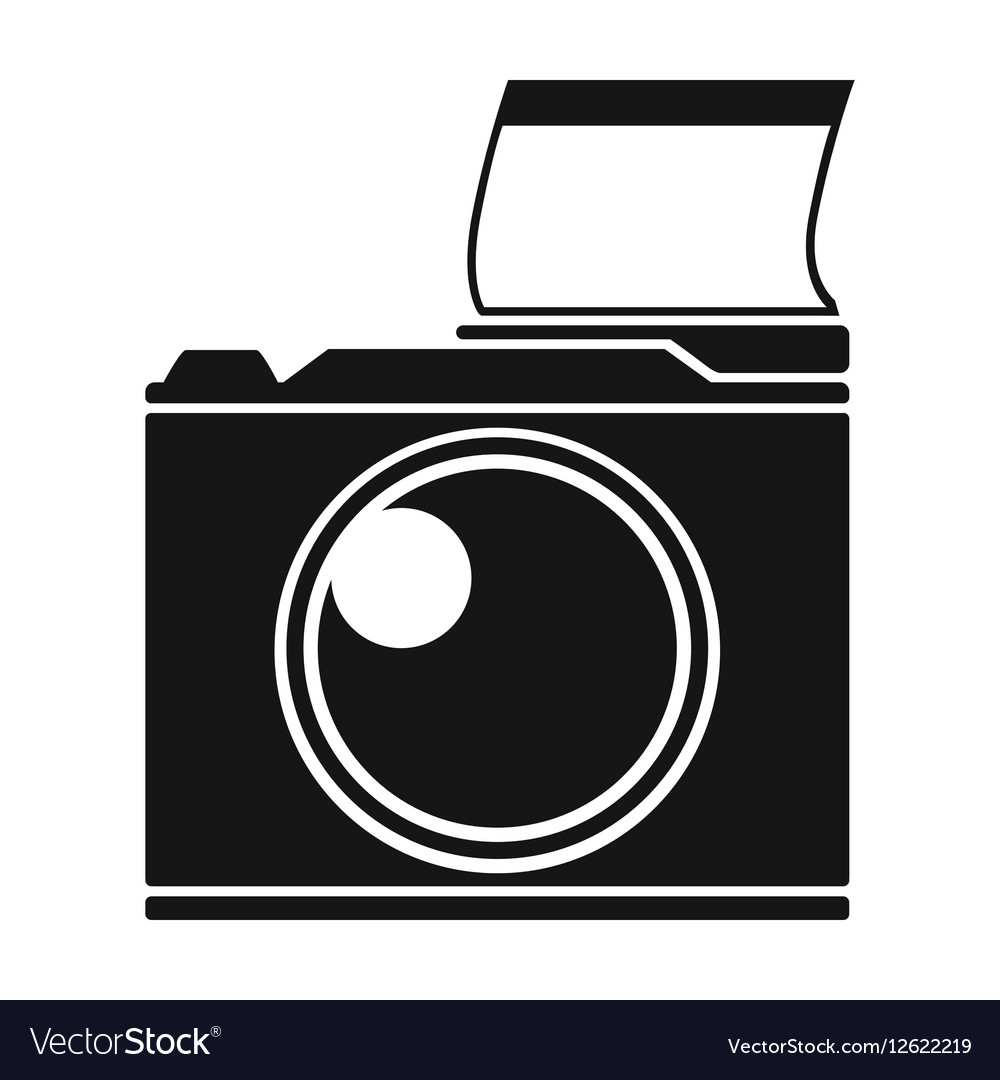 Photocamera icon in black style isolated on white Vector Image