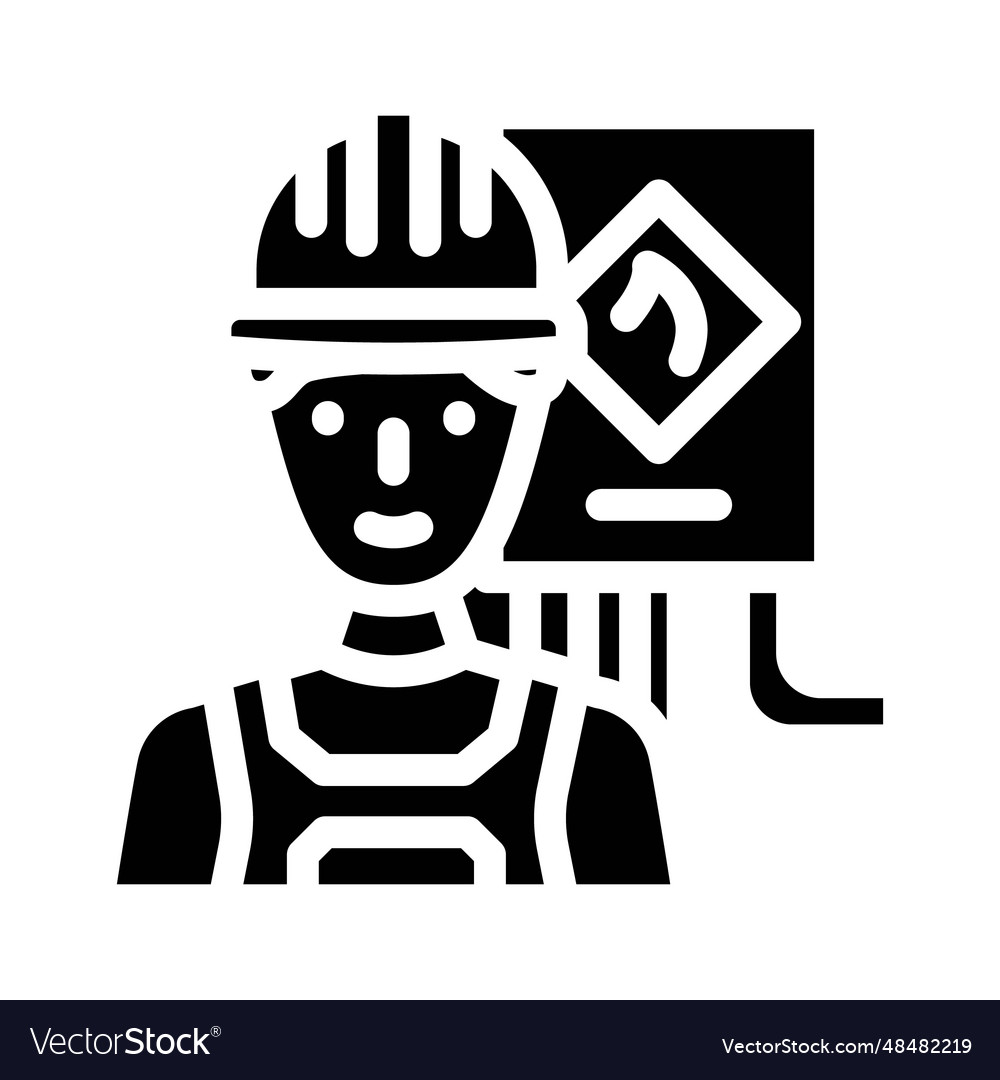 Technician gas service glyph icon