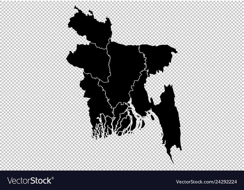 Bangladesh map - high detailed black