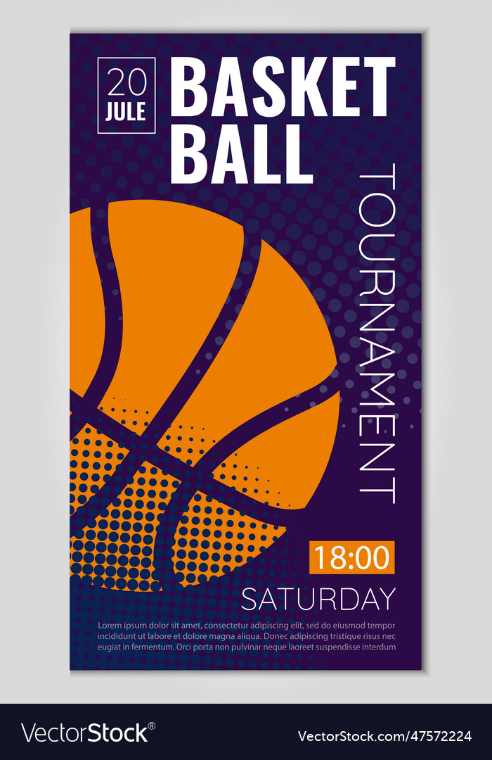 Basketball template Royalty Free Vector Image - VectorStock