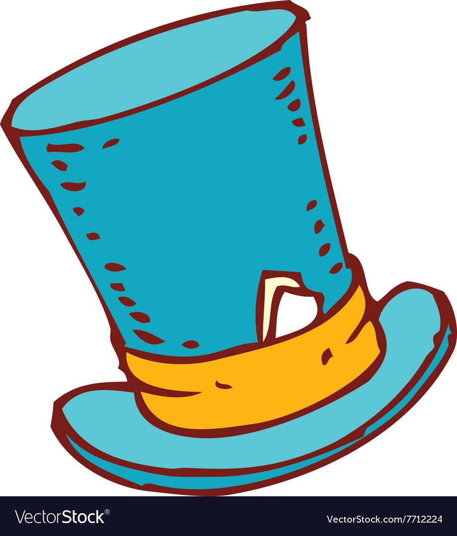 Blue cylinder hat Royalty Free Vector Image - VectorStock