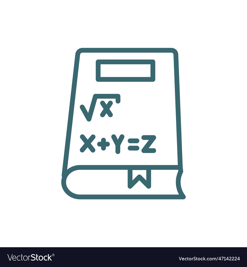 Math book icon thin line book education icon Vector Image