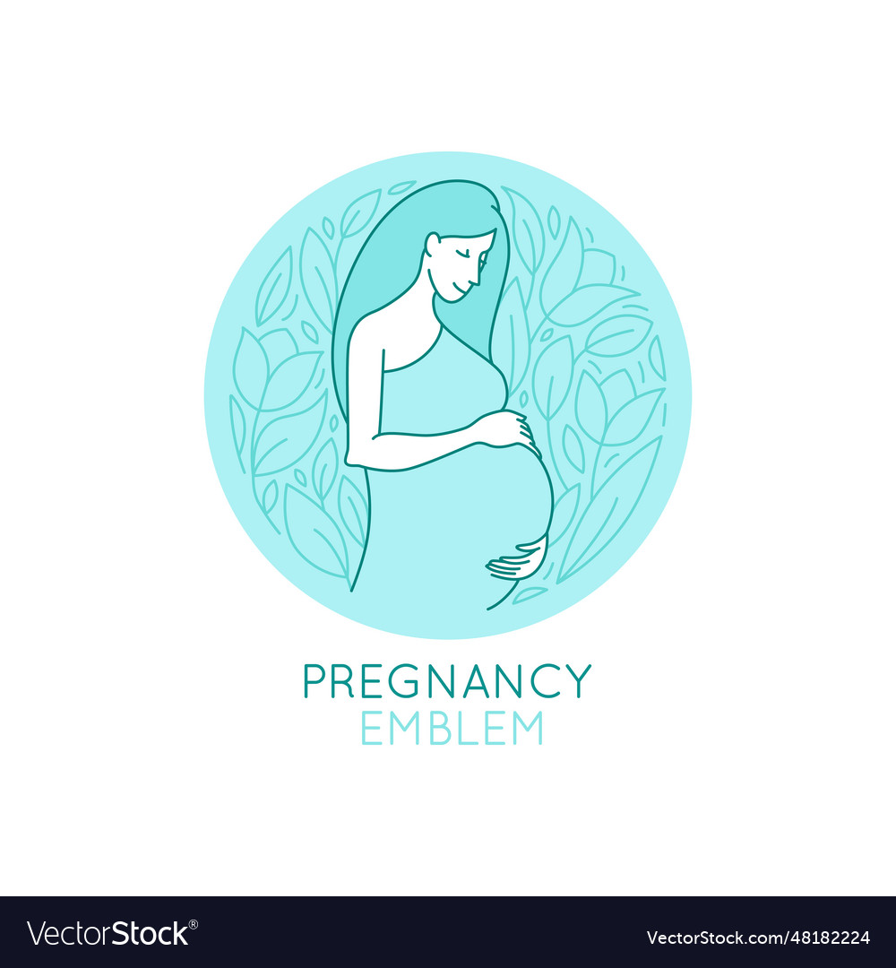 Round logo design template - pregnancy Royalty Free Vector