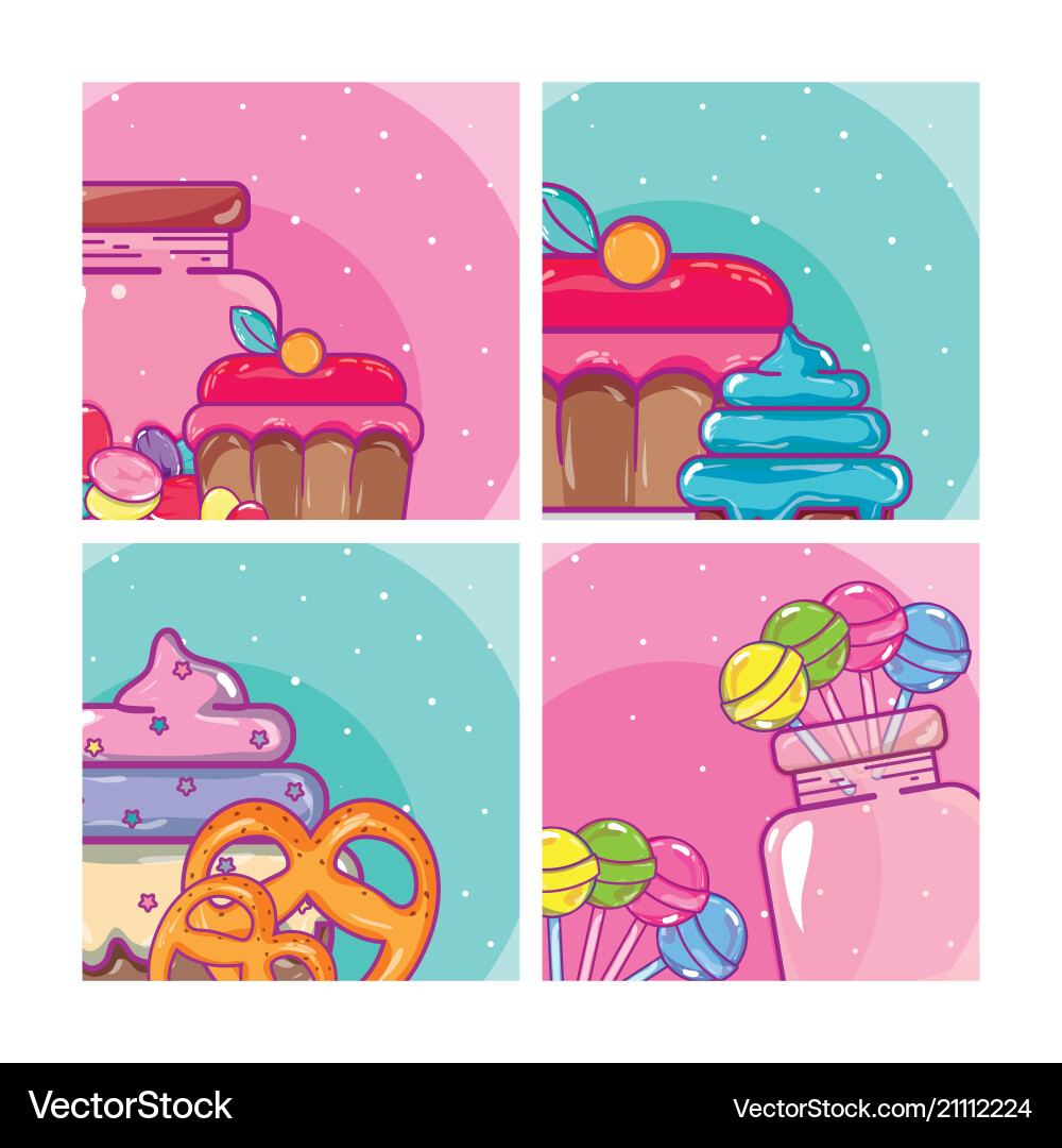 Set of candy frames Royalty Free Vector Image - VectorStock