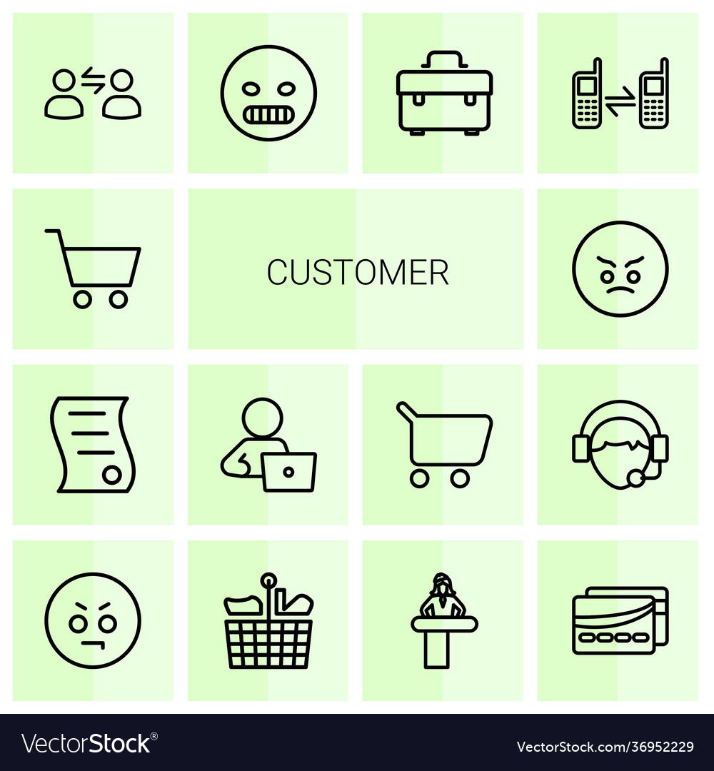 14 customer icons Royalty Free Vector Image - VectorStock