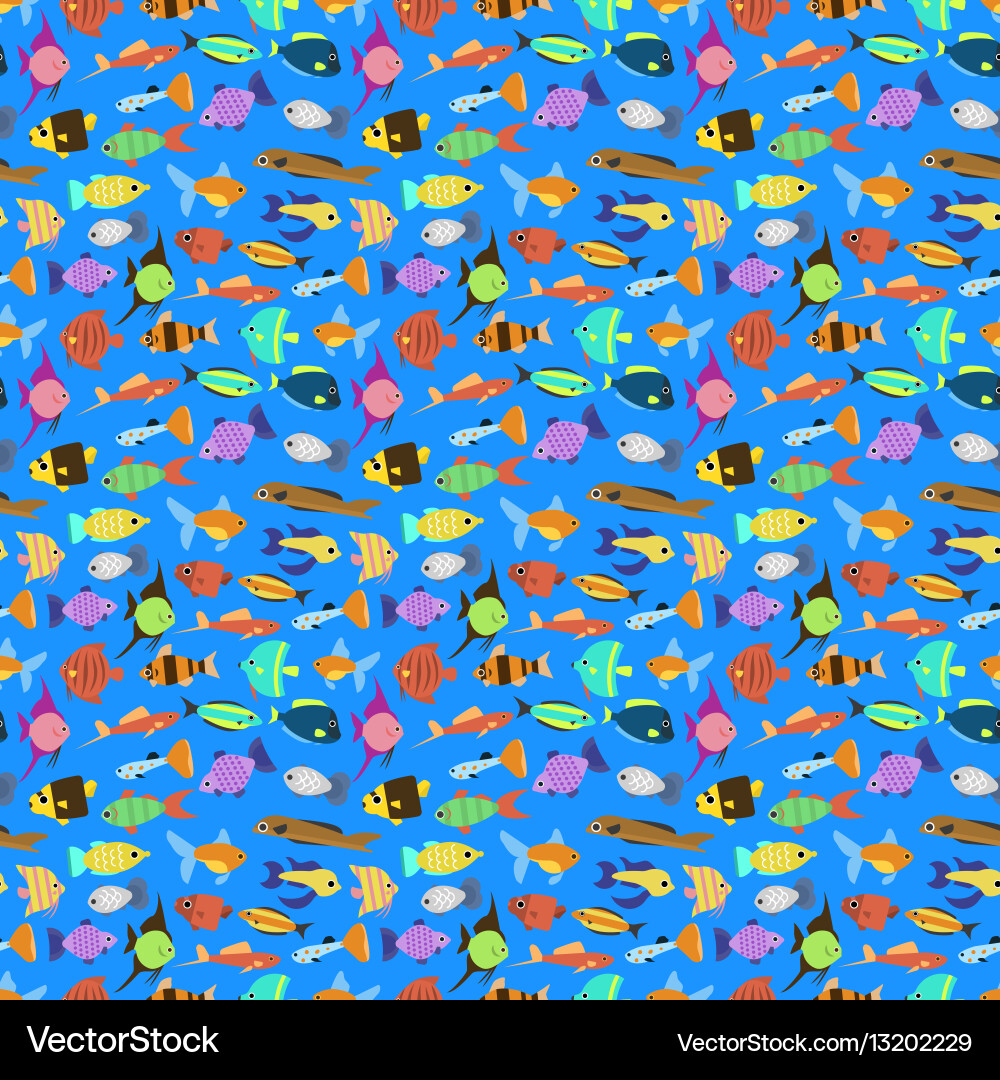 Cute fish seamless pattern Royalty Free Vector Image