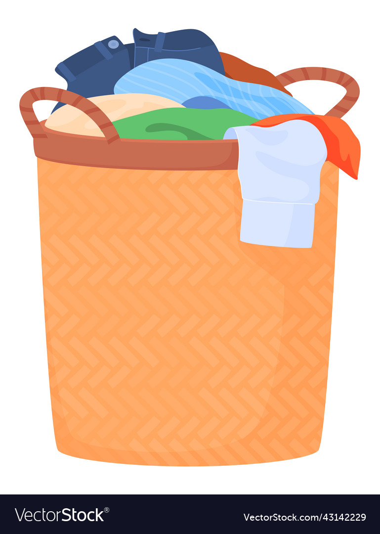 dirty-clothes-in-laundry-baskets-a-messy-pile-vector-image