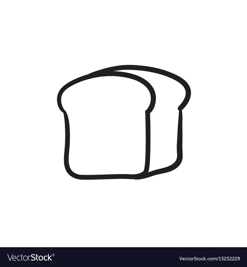 Half of bread sketch icon Royalty Free Vector Image