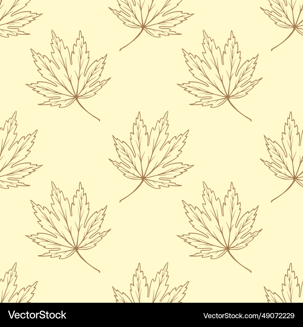Maple leaf on yellow background eps10 Royalty Free Vector