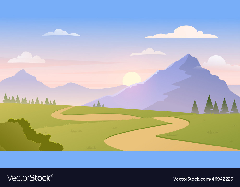 Morning in mountains Royalty Free Vector Image