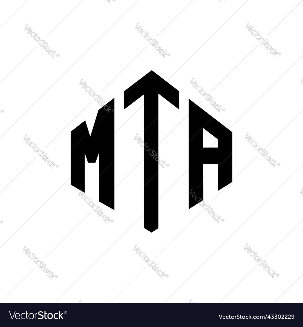 Mta letter logo design with polygon shape Vector Image