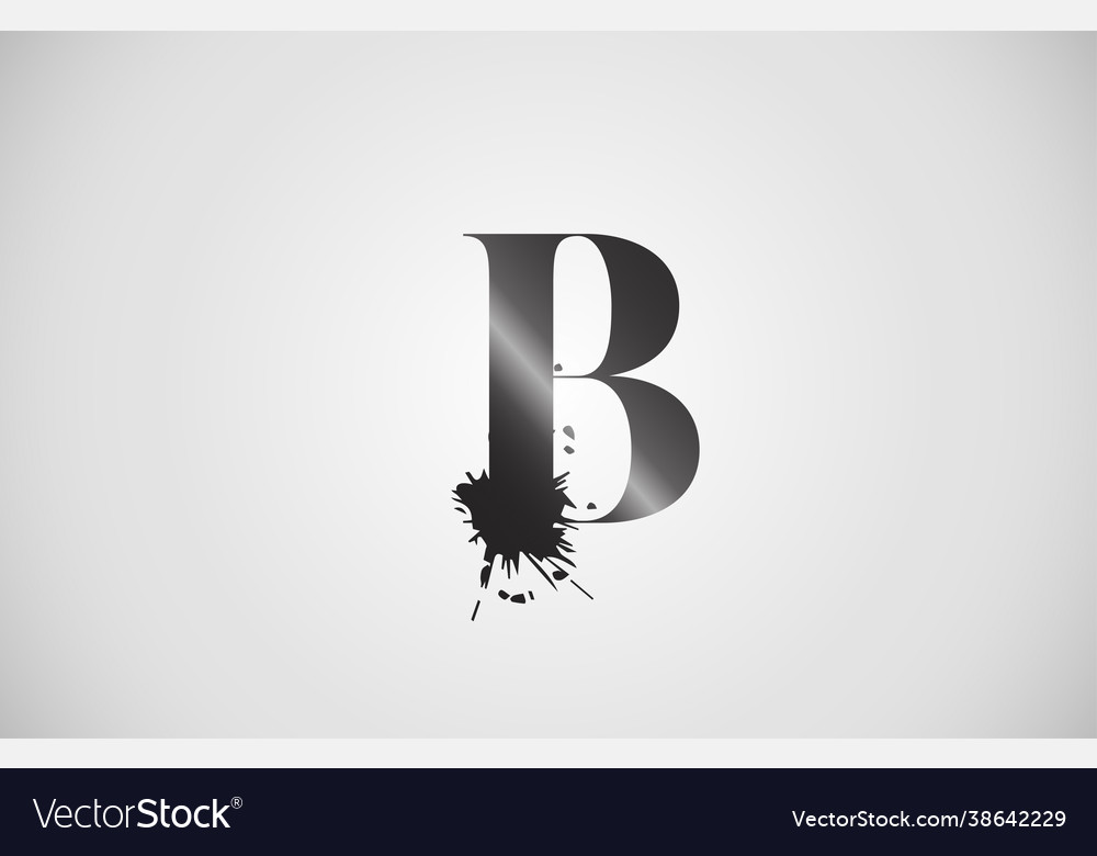 Splash B Alphabet Icon Letter For Corporate Vector Image