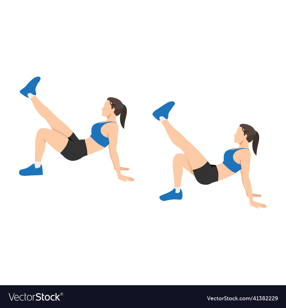 Woman doing crab kicks exercise flat Royalty Free Vector