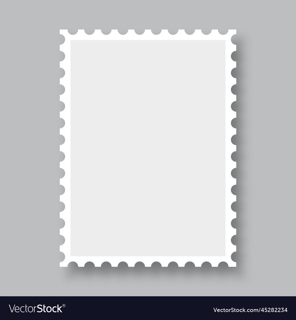 Blank postage stamp clean postage stamp template Vector Image