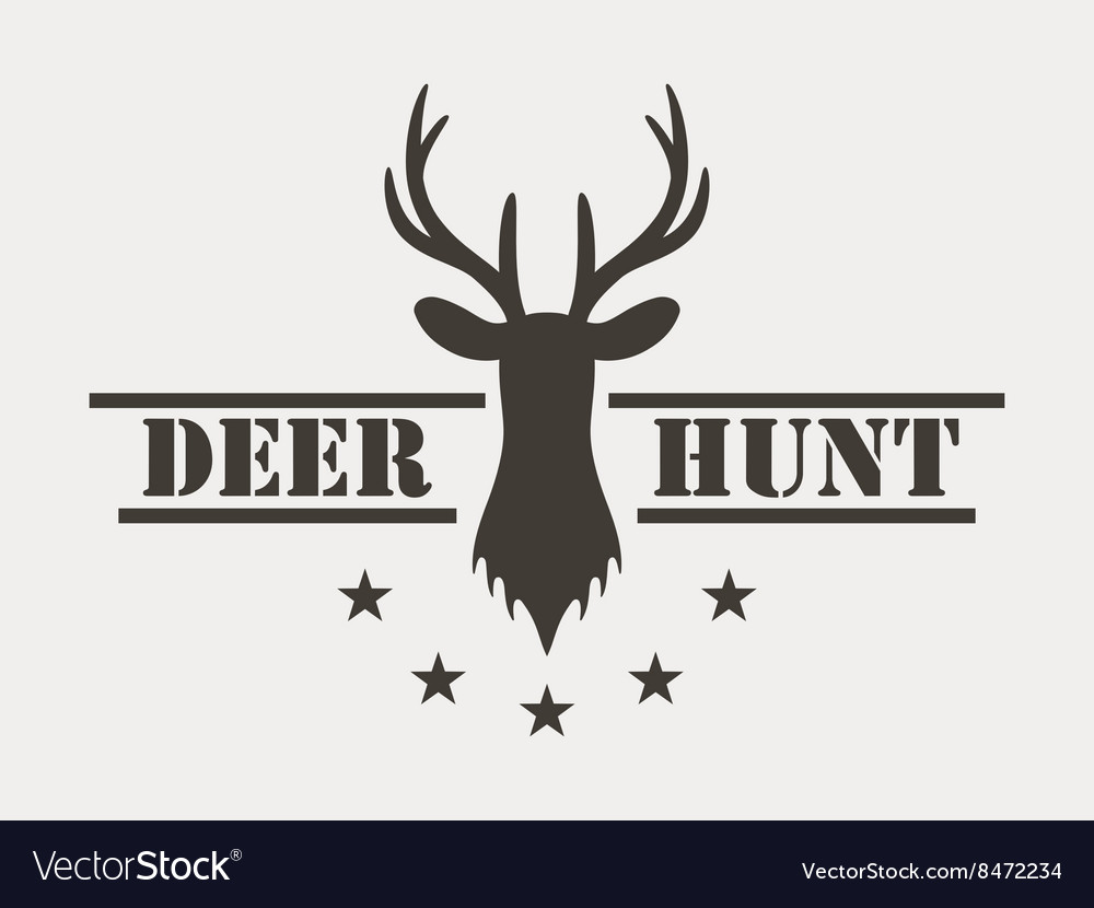 Deer hunt hunting club logo in vintage style Vector Image