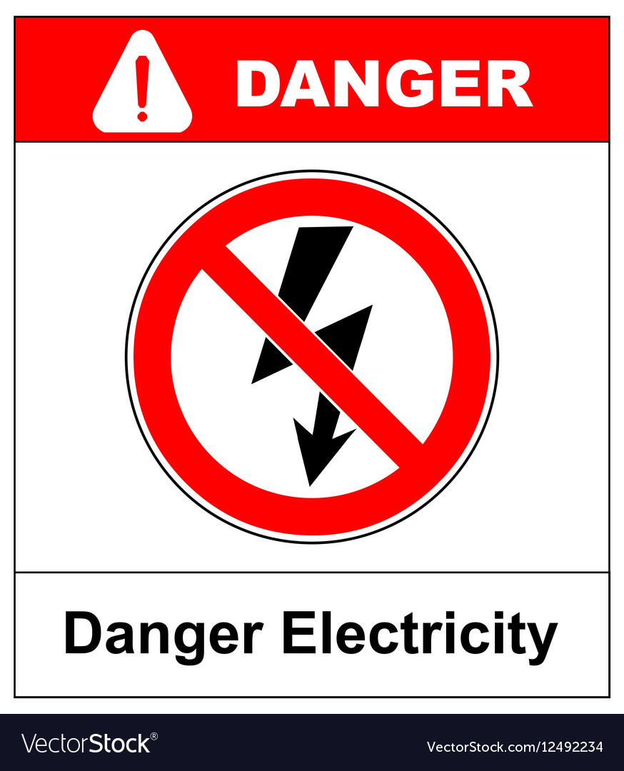 High voltage sign danger symbol black arrow Vector Image