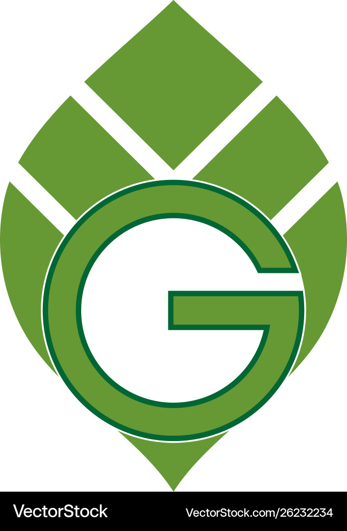 Leaf initial g logo template Royalty Free Vector Image