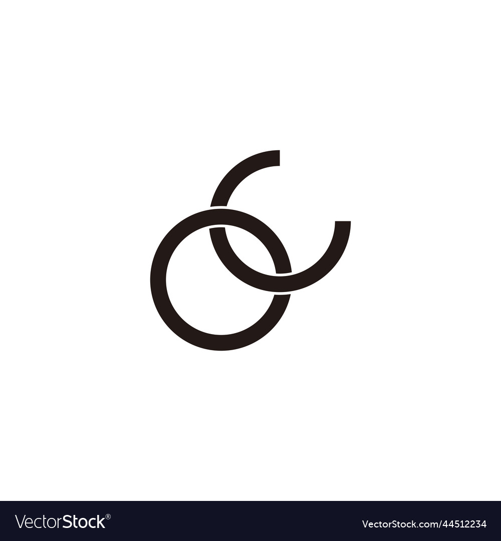 Letter o and g outline circle geometric symbol Vector Image